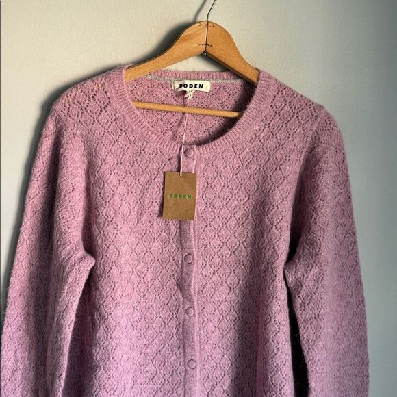 NEW BODEN Pointelle Long-Sleeve Cardigan Large - Picture 3 of 8